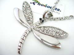Dragonfly large Pendant with long Necklace