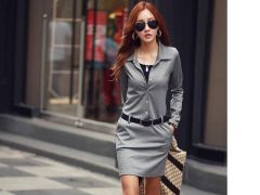 Belted Collared Dress (Code: E7369)
