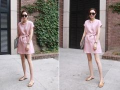 Pink Dress with Sash (Code: R1910)