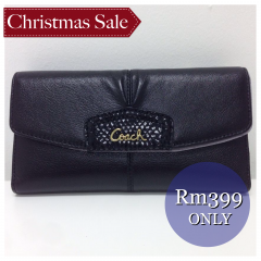 Coach Ashley Leather Checkbook Wallet F48062 @ RM399 only