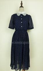 Navy Polka Dot Vintage Dress