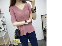 Short-Sleeves Knitted Top (Code:E3983)