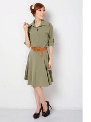 Collared Dress with Belt (Code: E2041)
